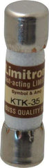 Cooper Bussmann - 600 VAC, 35 Amp, Fast-Acting General Purpose Fuse - Fuse Holder Mount, 1-1/2" OAL, 100 at AC kA Rating, 13/32" Diam - USA Tool & Supply