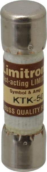 Cooper Bussmann - 600 VAC, 50 Amp, Fast-Acting General Purpose Fuse - Fuse Holder Mount, 1-1/2" OAL, 100 at AC kA Rating, 13/32" Diam - USA Tool & Supply