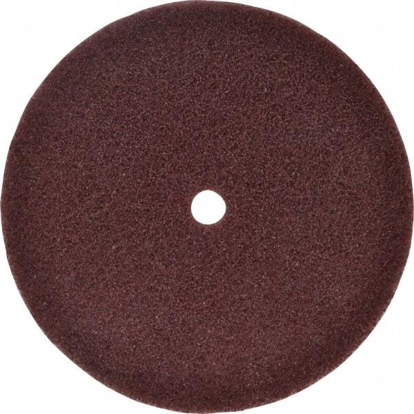 3M - 6" Fine Grade Aluminum Oxide Deburring Disc - 1/2" Center Hole, Arbor Connection, Maroon, 4,000 Max RPM - USA Tool & Supply