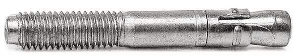 Wej-It - 3/8" Diam, 3-3/4" OAL, Grade 1018, Wedge Expansion Concrete Anchor - Steel, Galvanized, 1-3/4" Min Embedment, 2-1/2" Thread Length, Hex Nut Head, Hex Drive, 3/8" Drill - USA Tool & Supply