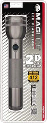 Mag-Lite - White LED Bulb, Industrial Tactical Flashlight - Gray Aluminum Body, Shock Resistant & Water Resistant, 2 D Batteries Not Included - USA Tool & Supply