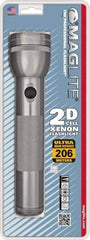 Mag-Lite - Krypton Bulb, 27 Lumens, Industrial/Tactical Flashlight - Gray Aluminum Body, 2 D Batteries Not Included - USA Tool & Supply