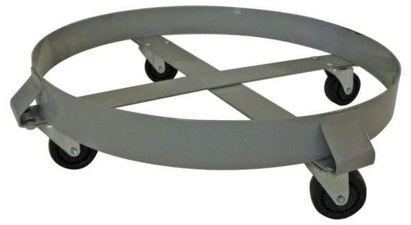 PRO-SOURCE - 1,000 Lb Load Capacity, 30 Gal Drum Dolly - 6-1/2" High, 4 Wheels - USA Tool & Supply