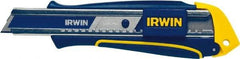 Irwin - Snap Utility Knife - Blue & Yellow Handle, 1 Blade Included - USA Tool & Supply