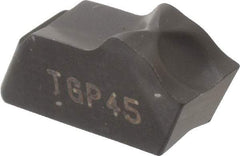 Seco - 150.104 14 TGP45 Grade, 0.161" Cutting Width, Carbide Cutoff Insert - 0° Neutral Lead Angle, 0.009" Cnr Rad, TiCN/Al2O3 Coated, Single End - USA Tool & Supply
