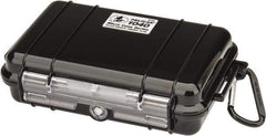 Pelican Products, Inc. - 5-1/16" Wide x 5-1/16" Deep x 2-1/8" High, Clamshell Hard Case - Black, Polycarbonate - USA Tool & Supply