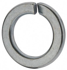 Value Collection - M18, 18.2mm ID, 29.4mm OD, 3.5mm Thick Split Lock Washer - Grade 8 Spring Steel, Zinc-Plated Finish, 18.2mm Min ID, 19mm Max ID - USA Tool & Supply