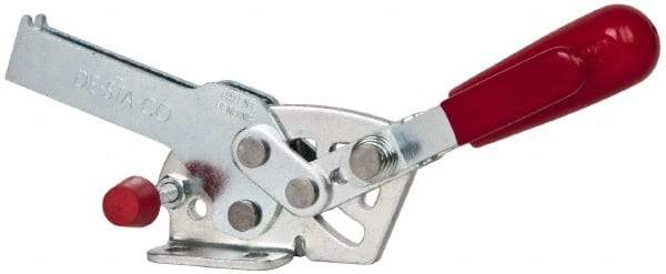 De-Sta-Co - 560 Lb Holding Capacity, Horizontal Handle, Manual Hold Down Toggle Clamp - 69° Handle Movement, 73° Bar Opening, U-Bar, Flanged Base, Electro-Plated Zinc, Carbon Steel - USA Tool & Supply