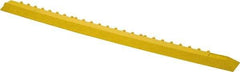 Wearwell - 39" Long x 3" Wide x 5/8" Thick, Anti-Fatigue Modular Matting Ramp Edge - Male, Yellow, For Dry & Wet Areas, Series 572 - USA Tool & Supply