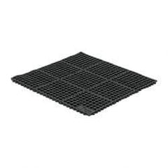 Wearwell - 3' Long x 3' Wide x 5/8" Thick, Anti-Fatigue Modular Matting Tiles - Black, For Dry & Wet Areas, Series 572 - USA Tool & Supply