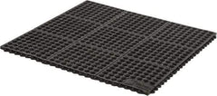Wearwell - 3' Long x 3' Wide x 5/8" Thick, Anti-Fatigue Modular Matting Tiles - Black, For Dry & Wet Areas, Series 576 - USA Tool & Supply