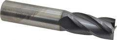 SGS - 3/4", 1-1/2" LOC, 3/4" Shank Diam, 4" OAL, 4 Flute, Solid Carbide Square End Mill - Single End, AlTiN Finish, Spiral Flute, 30° Helix, Centercutting, Right Hand Cut, Right Hand Flute, Series 1 - USA Tool & Supply