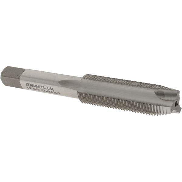 Kennametal - 1/2-20 UNF, 3 Flute, Bright Finish, High Speed Steel Spiral Point Tap - Plug Chamfer, Right Hand Thread, 3.38" OAL, 1.656" Thread Length, 0.367" Shank Diam, 3B Class of Fit, Series 5301 - Exact Industrial Supply
