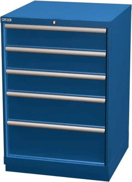 LISTA - 5 Drawer, Modular Storage Cabinet - Steel, 28-1/4" Wide x 28-1/2" Deep x 41-3/4" High, Blue - USA Tool & Supply