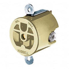 Hubbell Wiring Device-Kellems - 125V 15A NEMA 5-15R Industrial Grade Ivory Straight Blade Single Receptacle - USA Tool & Supply