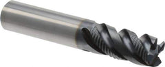 Iscar - 5/8" Diam, 1-1/4" LOC, 4 Flute Solid Carbide Roughing & Finishing Corner Chamfer End Mill - TiAlN Finish, 3-1/2" OAL, 5/8" Shank Diam, Straight Shank, 45° Helix, Centercutting, Regular Length - USA Tool & Supply