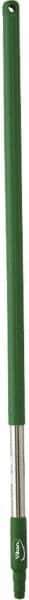 Vikan - 39-1/2 x 1-1/4" Stainless Steel Squeegee Handle - European Threaded Connection, Green - USA Tool & Supply