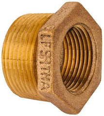Merit Brass - Class 125, 1-1/4 x 1" Internal Pipe, Lead Free Brass Hex Bushing - MNPT x FNPT - USA Tool & Supply