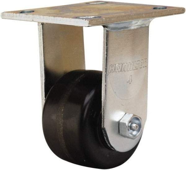 Hamilton - 3-1/4" Diam x 2" Wide x 5-1/4" OAH Top Plate Mount Rigid Caster - Phenolic, 700 Lb Capacity, Straight Roller Bearing, 4 x 4-1/2" Plate - USA Tool & Supply