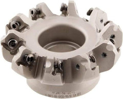 Iscar - 3" Cut Diam, 1" Arbor Hole, 0.138" Max Depth of Cut, 45° Indexable Chamfer & Angle Face Mill - 10 Inserts, ONHU 0505\xB6OXMT 0507\xB6S845 SN.U 1305 Insert, Right Hand Cut, 10 Flutes, Series Helido - USA Tool & Supply