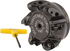 Kennametal - 5" Cut Diam, 12.7mm Max Depth, 1-1/2" Arbor Hole, 6 Inserts, RCGT 86... Insert Style, Indexable Copy Face Mill - BMD500 Cutter Style, 9,000 Max RPM, 2-1/2 High, Series KSRM - USA Tool & Supply