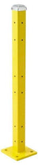 Steel King - Triple 42 Inch High Corner and Center Steel Guard Rail Mount Post - Yellow, For Use with Steel King Railing - USA Tool & Supply