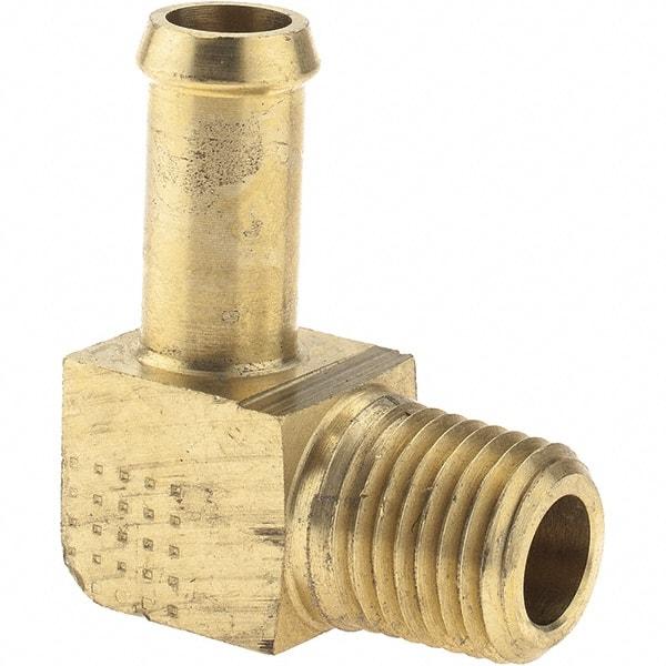 Eaton - 1/4 Barbed Thread 90° Male Elbow - Brass - USA Tool & Supply