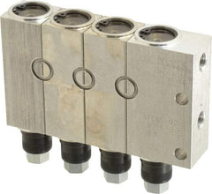 LDI Industries - 0.16 cc Output per Cycle, 4 Outlet Central Lubrication System Air-Operated Pump - 1" Wide x 4-3/64" High, Oil/Grease, 1/8-27 Outlet Thread, NPTF - USA Tool & Supply