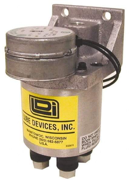 LDI Industries - 0.16 cc Output per Cycle, 4 Outlet Central Lubrication System Electric Pump - 66.55mm Wide x 134.37mm High, 120 Volt, Oil/Grease, 1/8-27 Outlet Thread, NPTF - USA Tool & Supply