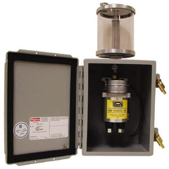 LDI Industries - 1 Quart Reservoir Capacity, 0.16 cc Output per Cycle, 4 Outlet Box-Mounted Central Lubrication System Air-Operated Pump - Oil, 1/8-27 Outlet Thread, NPTF - USA Tool & Supply