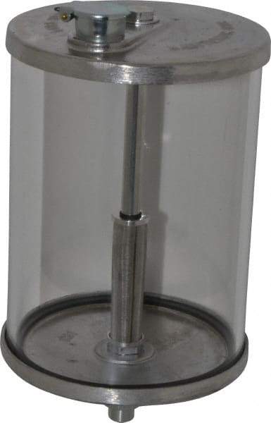 LDI Industries - 1 Outlet, Polymer Bowl, 1.89 L No Flow Control Oil Reservoir - 5/8-18 UNF Outlet, 5-1/2" Diam x 10-3/16" High, 60°C Max - USA Tool & Supply