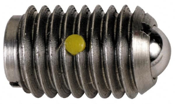 TE-CO - 8-32, 0.093" Ball Diam, 11/32" Body Length, 0.025" Max Ball Reach, Threaded Ball Plunger - USA Tool & Supply