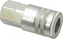 Parker - 3/8-18 Female NPTF Industrial Pneumatic Hose Coupler - Steel, 3/8" Body Diam - USA Tool & Supply