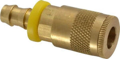 Parker - Push-Lok Hose Barb Tru-Flate Automotive Pneumatic Hose Coupler - Brass, 1/4" Body Diam, 3/8" Hose ID - USA Tool & Supply