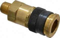 Parker - 1/4-18 Male NPTF Industrial Pneumatic Hose Coupler - Brass, 3/8" Body Diam - USA Tool & Supply