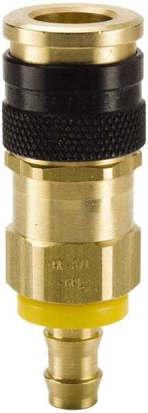Parker - Push-Lok Hose Barb Industrial Pneumatic Hose Coupler - Brass, 3/8" Body Diam, 1/2" Hose ID - USA Tool & Supply