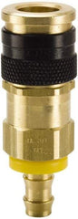 Parker - Push-Lok Hose Barb Industrial Pneumatic Hose Coupler - Brass, 3/8" Body Diam, 1/2" Hose ID - USA Tool & Supply