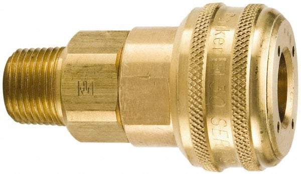 Parker - 1 - 11-1/2 Male NPT Industrial Pneumatic Hose Coupler - Brass, 3/4" Body Diam - USA Tool & Supply