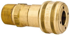Parker - 3/4-14 Male NPT Industrial Pneumatic Hose Coupler - Brass, 1/2" Body Diam - USA Tool & Supply