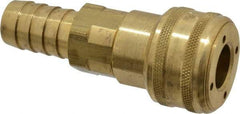 Parker - Hose Barb Industrial Pneumatic Hose Coupler - Brass, 1/2" Body Diam, 3/4" Hose ID - USA Tool & Supply
