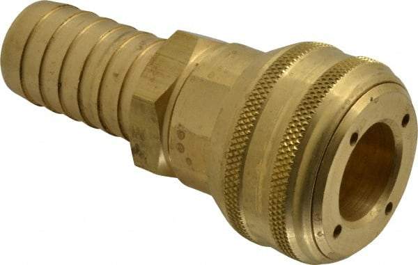Parker - Hose Barb Industrial Pneumatic Hose Coupler - Brass, 3/4" Body Diam, 1" Hose ID - USA Tool & Supply