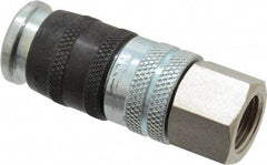 Parker - 3/8-18 Female NPTF Industrial Pneumatic Hose Coupler - Steel, 1/4" Body Diam - USA Tool & Supply