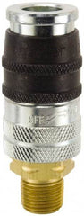 Parker - 1/4-18 Male NPT Industrial Pneumatic Hose Coupler - Steel, 1/4" Body Diam - USA Tool & Supply