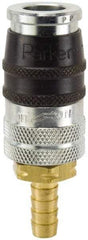 Parker - Hose Barb Industrial Pneumatic Hose Coupler - Steel, 1/4" Body Diam, 3/8" Hose ID - USA Tool & Supply