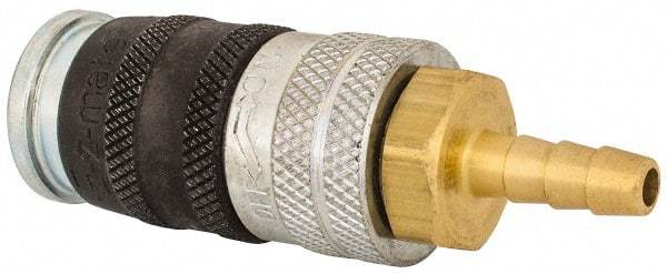 Parker - Hose Barb Industrial Pneumatic Hose Coupler - Steel, 1/4" Body Diam, 1/4" Hose ID - USA Tool & Supply