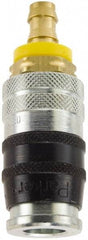 Parker - Push-Lok Hose Barb Industrial Pneumatic Hose Coupler - Steel, 1/4" Body Diam, 1/4" Hose ID - USA Tool & Supply