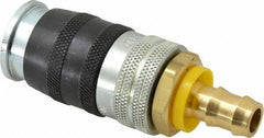 Parker - Push-Lok Hose Barb Industrial Pneumatic Hose Coupler - Steel, 1/2" Body Diam, 1/2" Hose ID - USA Tool & Supply
