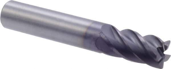 M.A. Ford - 1/2", 5 Flute, Single End, Solid Carbide, 0.03" Corner Radius End Mill - 3" OAL, 38° Helix, Right Hand Flute, 1" LOC, Right Hand Cut - USA Tool & Supply