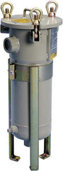 Parker - 2 Inch Pipe, FNPT End Connections, 18 Inch Long Cartridge, 42.56 Inch Long, Cartridge Filter Housing with Pressure Relief - 1 Cartridge, 50 Max GPM Flow Rate, 150 psi Max Working Pressure - USA Tool & Supply