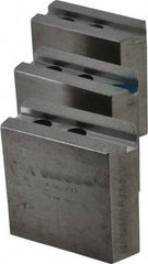 H & R Manufacturing - 1.5mm x 60° Serrated Attachment, Square Soft Lathe Chuck Jaw - 3 Jaws, Steel, 1" Btw Mount Hole Ctrs, 3-1/2" Long x 1-1/2" Wide x 3-1/2" High, 0.551" Groove, 12mm Fastener - USA Tool & Supply